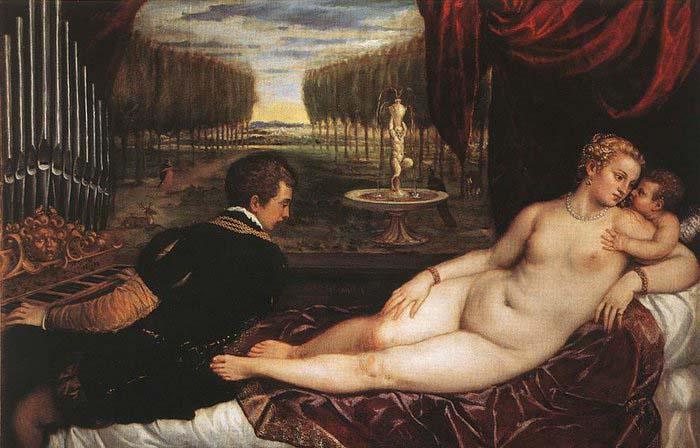 TIZIANO Vecellio Venus with Organist and Cupid oil painting image